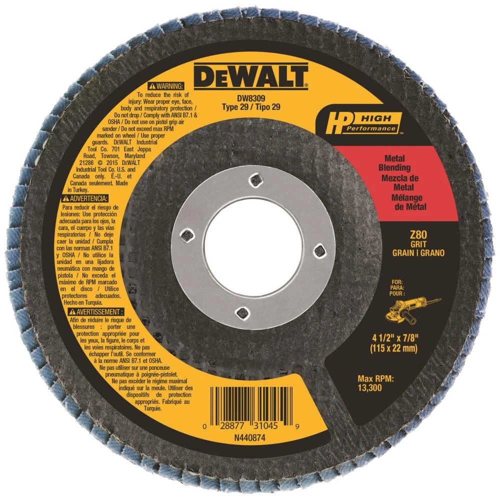 DEWALT 4.5-in Zirconia 80 -Grit Grinding Wheel 1 DEWALT 4.5-in Zirconia 80 -Grit Grinding Wheel