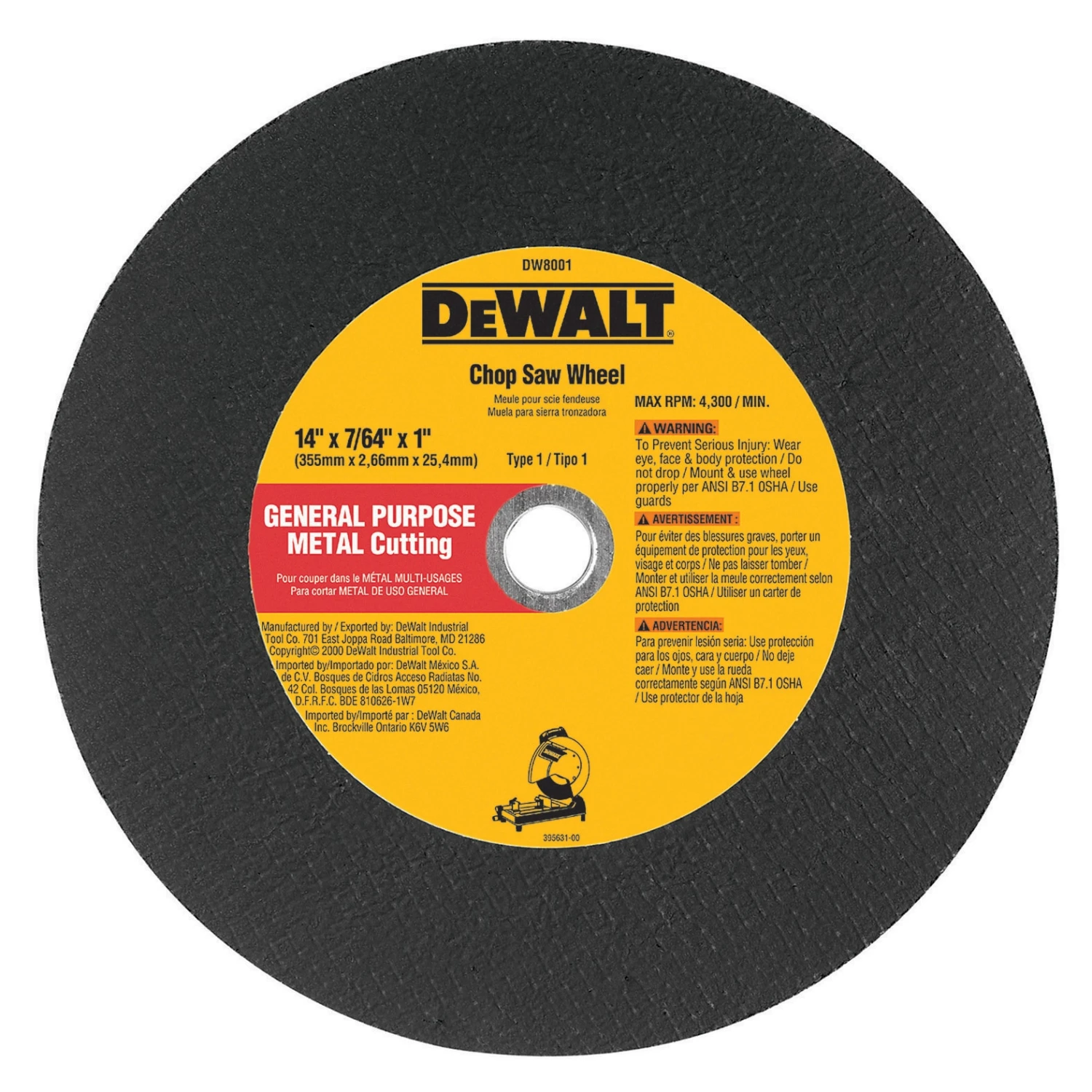 DEWALT 14.0-in Aluminum Oxide Cut-off Wheel 2 DEWALT 14.0-in Aluminum Oxide Cut-off Wheel - Image 2