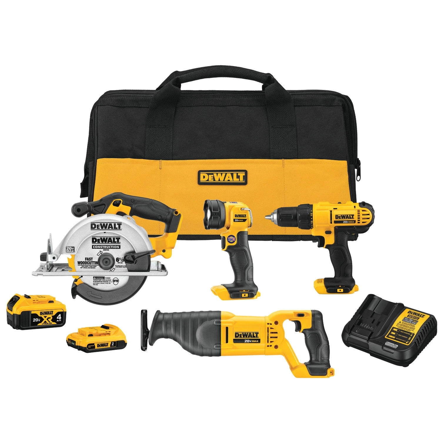 DEWALT 4-Tool 20-Volt Max Power Tool Combo Kit With Soft Case (2-Batteries And Charger Included) 1 DEWALT 4-Tool 20-Volt Max Power Tool Combo Kit With Soft Case (2-Batteries And Charger Included)