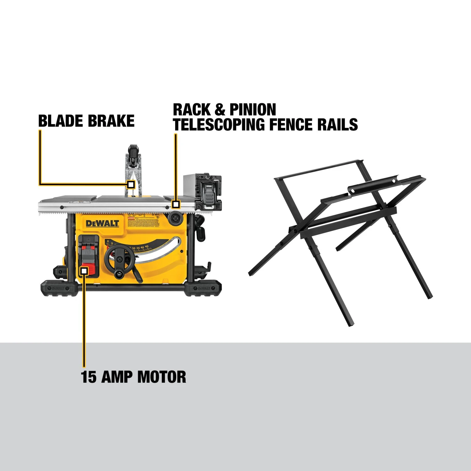 DEWALT 8.25-in 15 -Amp Portable Jobsite Table Saw With Folding Stand 3 DEWALT 8.25-in 15 -Amp Portable Jobsite Table Saw With Folding Stand - Image 3