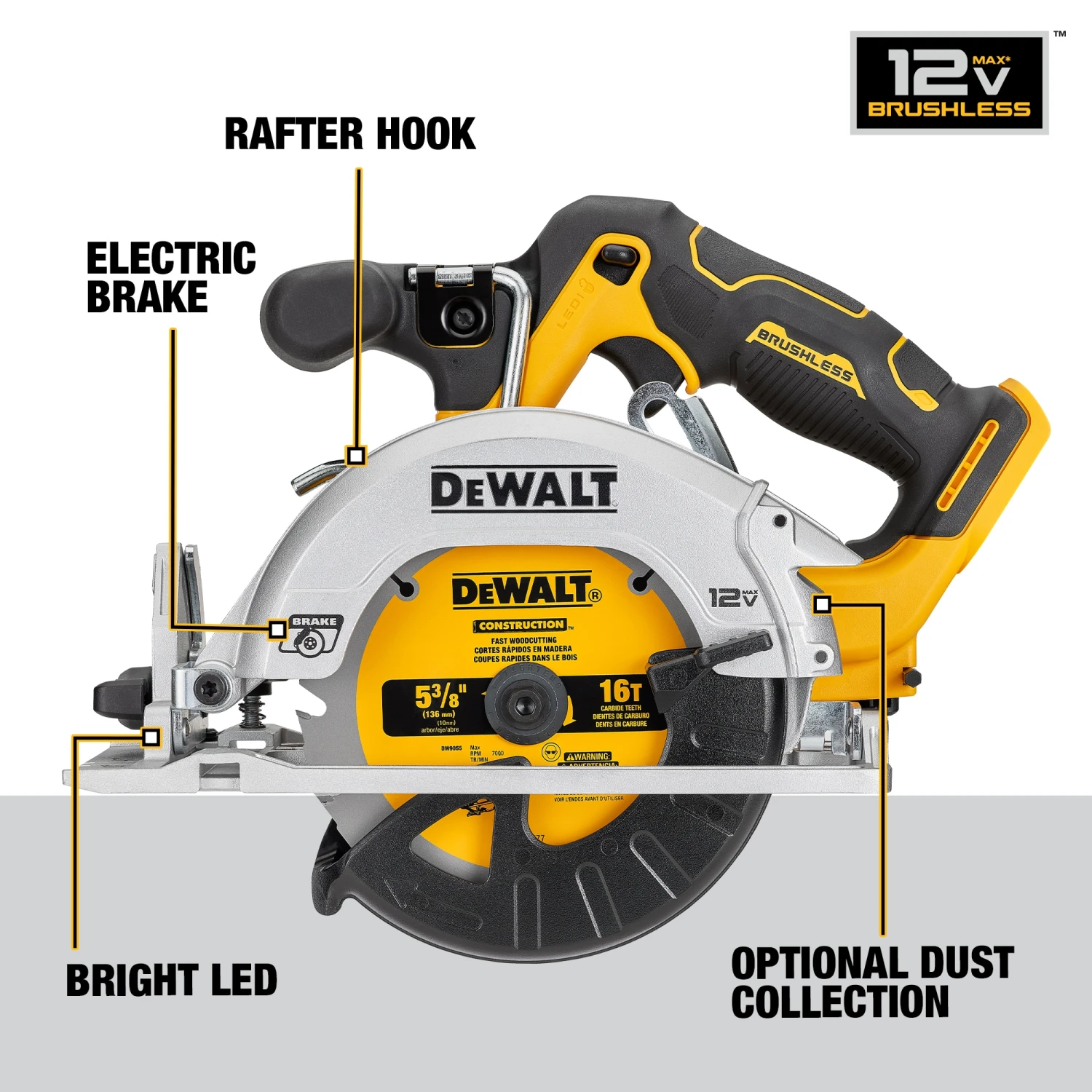DEWALT XTREME 12-volt Max 5-3/8-in Brushless Cordless Circular Saw (Battery Not Included And Charger Not Included) 4 DEWALT XTREME 12-volt Max 5-3/8-in Brushless Cordless Circular Saw (Battery Not Included And Charger Not Included) - Image 4