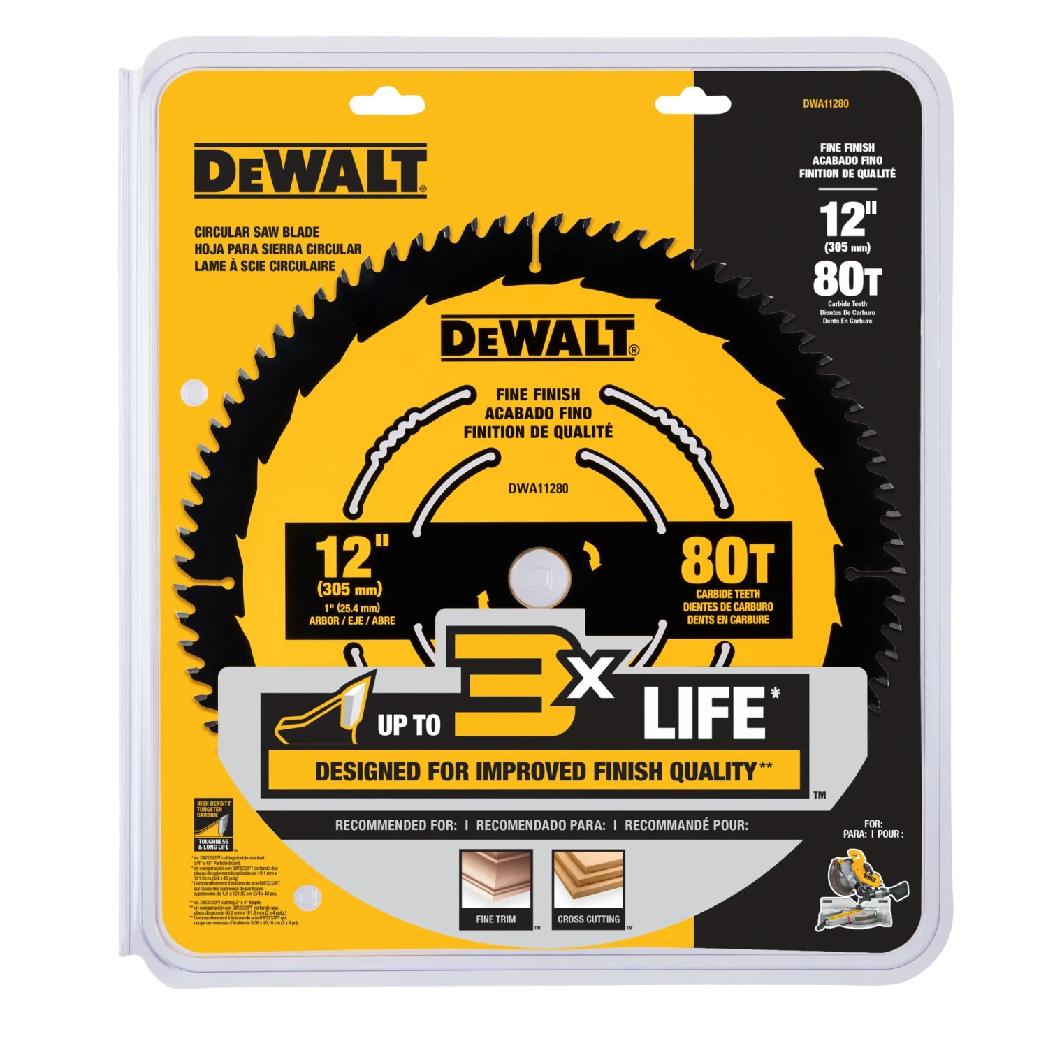 DEWALT Large Diameter Saw Blades 12-in 80 -Tooth Fine Finish Tungsten Carbide-tipped Steel Miter Saw Blade Individual 1 DEWALT Large Diameter Saw Blades 12-in 80 -Tooth Fine Finish Tungsten Carbide-tipped Steel Miter Saw Blade Individual