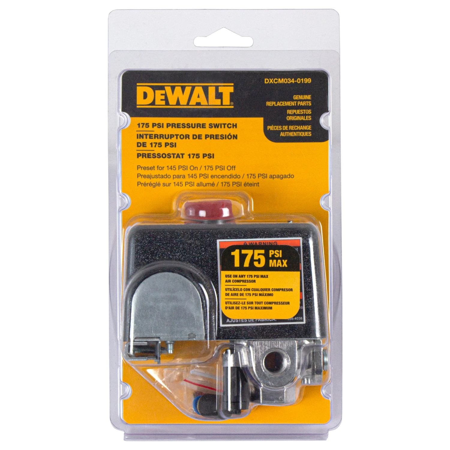 DEWALT 145-175 Psi Replacement Pressure Switch For Air Compressors 7 DEWALT 145-175 Psi Replacement Pressure Switch For Air Compressors -DeWALT 49637922
