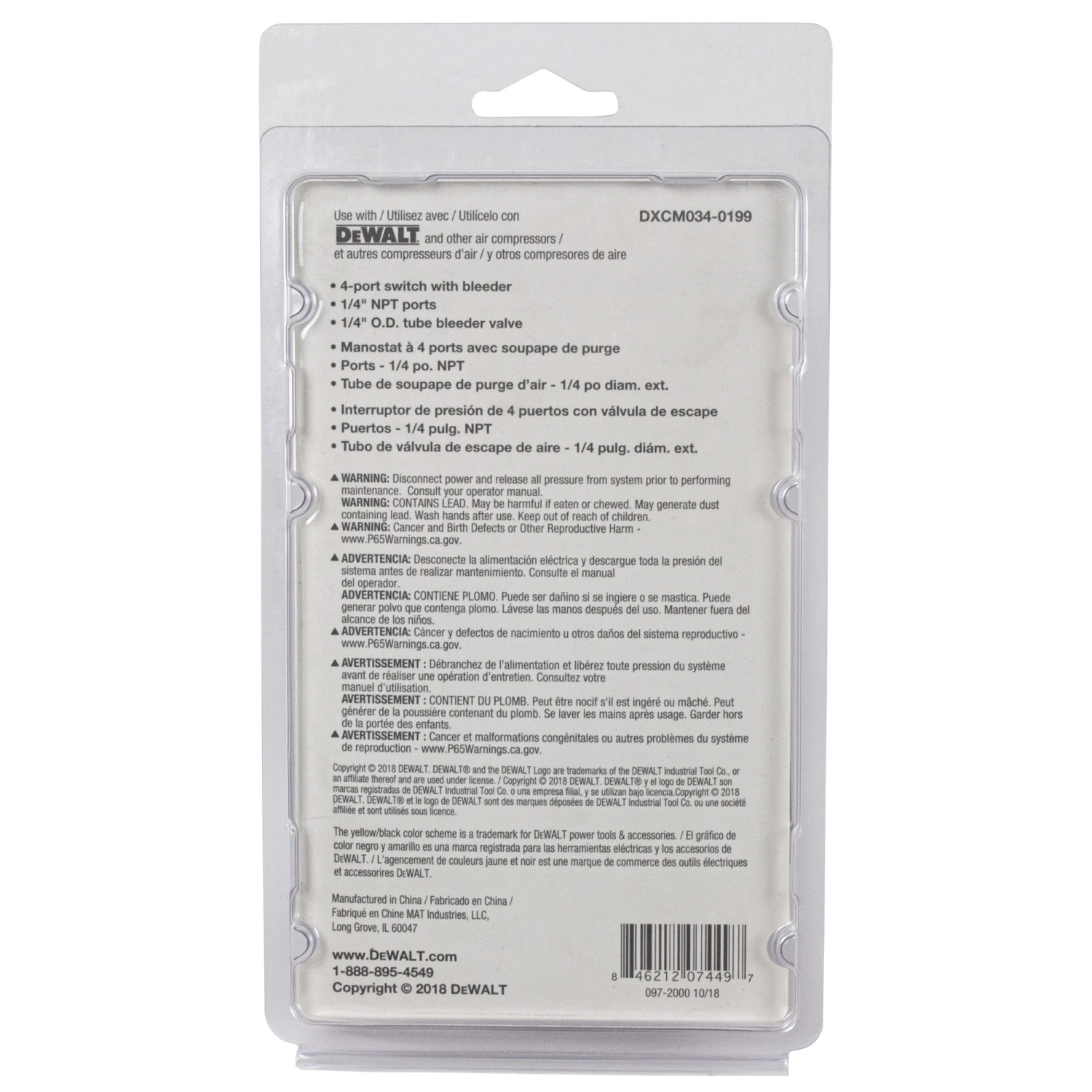 DEWALT 145-175 Psi Replacement Pressure Switch For Air Compressors 8 DEWALT 145-175 Psi Replacement Pressure Switch For Air Compressors -DeWALT 49637924