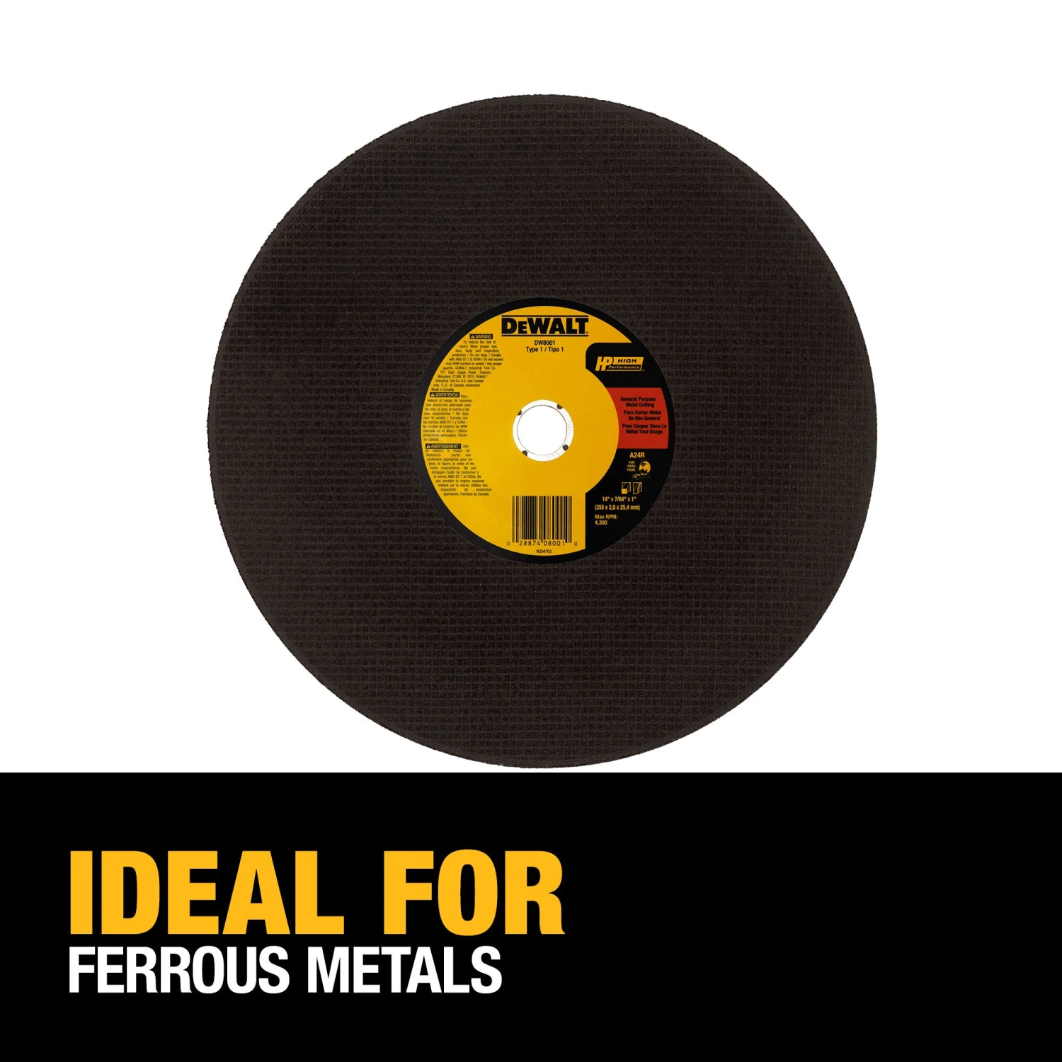 DEWALT 14.0-in Aluminum Oxide Cut-off Wheel 4 DEWALT 14.0-in Aluminum Oxide Cut-off Wheel - Image 4