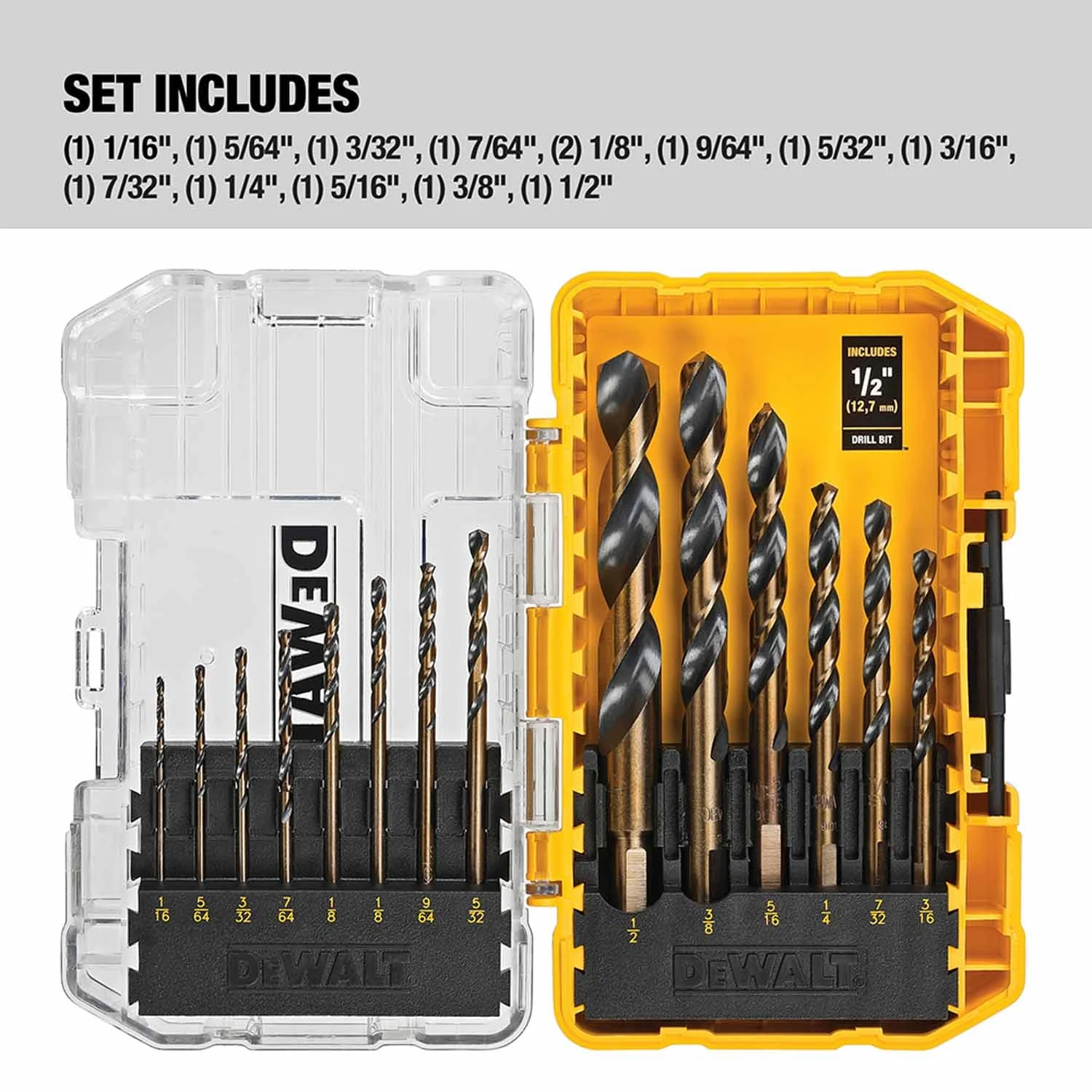 DEWALT 14 -Piece Assorted X Black And Gold Coated HSS Jobber Length Twist Drill Bit Set 6 DEWALT 14 -Piece Assorted X Black And Gold Coated HSS Jobber Length Twist Drill Bit Set - Image 6