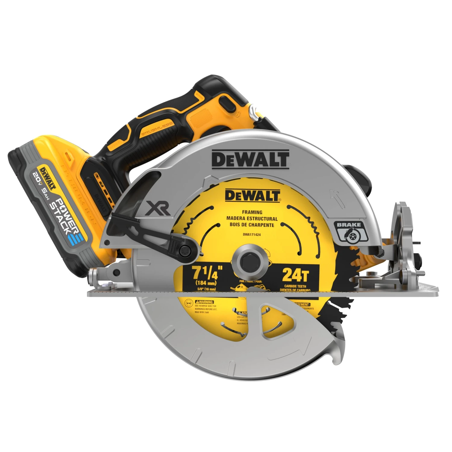 DEWALT XR 20-volt Max 7-1/4-in Brushless Cordless Circular Saw Kit (Battery Included And Charger Included) 10 DEWALT XR 20-volt Max 7-1/4-in Brushless Cordless Circular Saw Kit (Battery Included And Charger Included) - Image 10