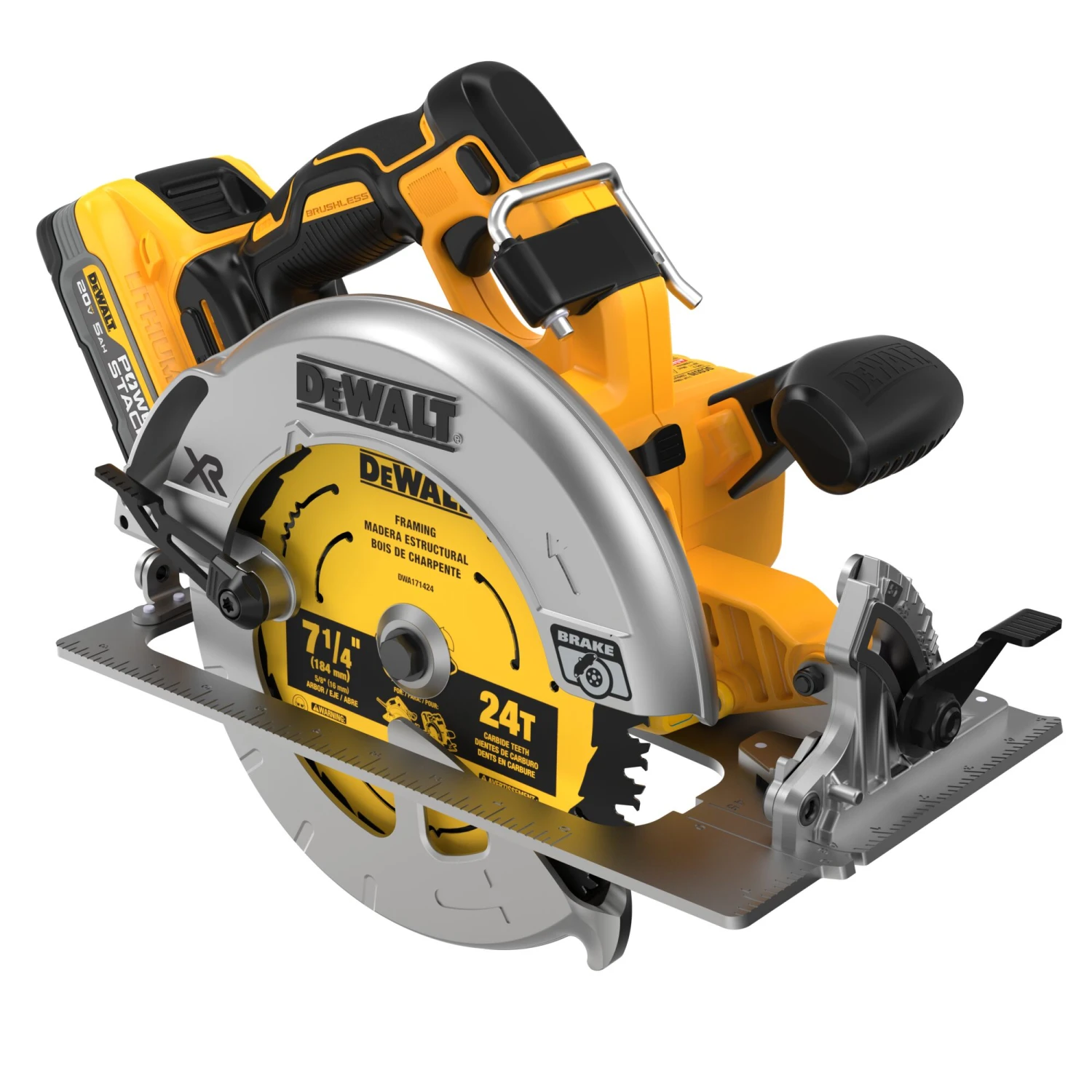 DEWALT XR 20-volt Max 7-1/4-in Brushless Cordless Circular Saw Kit (Battery Included And Charger Included) 11 DEWALT XR 20-volt Max 7-1/4-in Brushless Cordless Circular Saw Kit (Battery Included And Charger Included) - Image 11