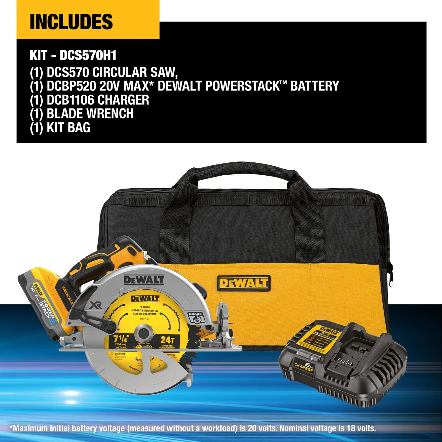 DEWALT XR 20-volt Max 7-1/4-in Brushless Cordless Circular Saw Kit (Battery Included And Charger Included) 3 DEWALT XR 20-volt Max 7-1/4-in Brushless Cordless Circular Saw Kit (Battery Included And Charger Included) - Image 3