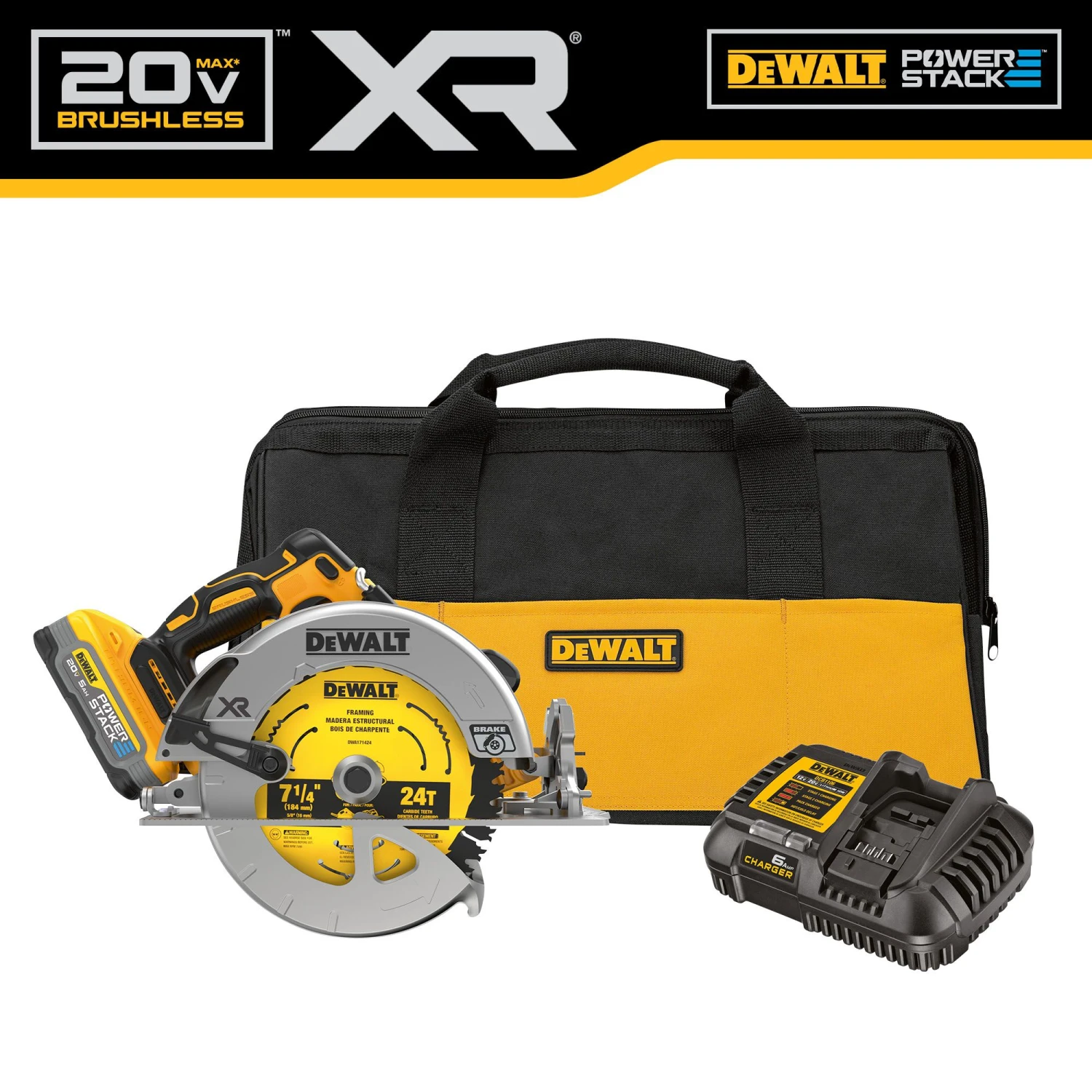DEWALT XR 20-volt Max 7-1/4-in Brushless Cordless Circular Saw Kit (Battery Included And Charger Included) 2 DEWALT XR 20-volt Max 7-1/4-in Brushless Cordless Circular Saw Kit (Battery Included And Charger Included) - Image 2