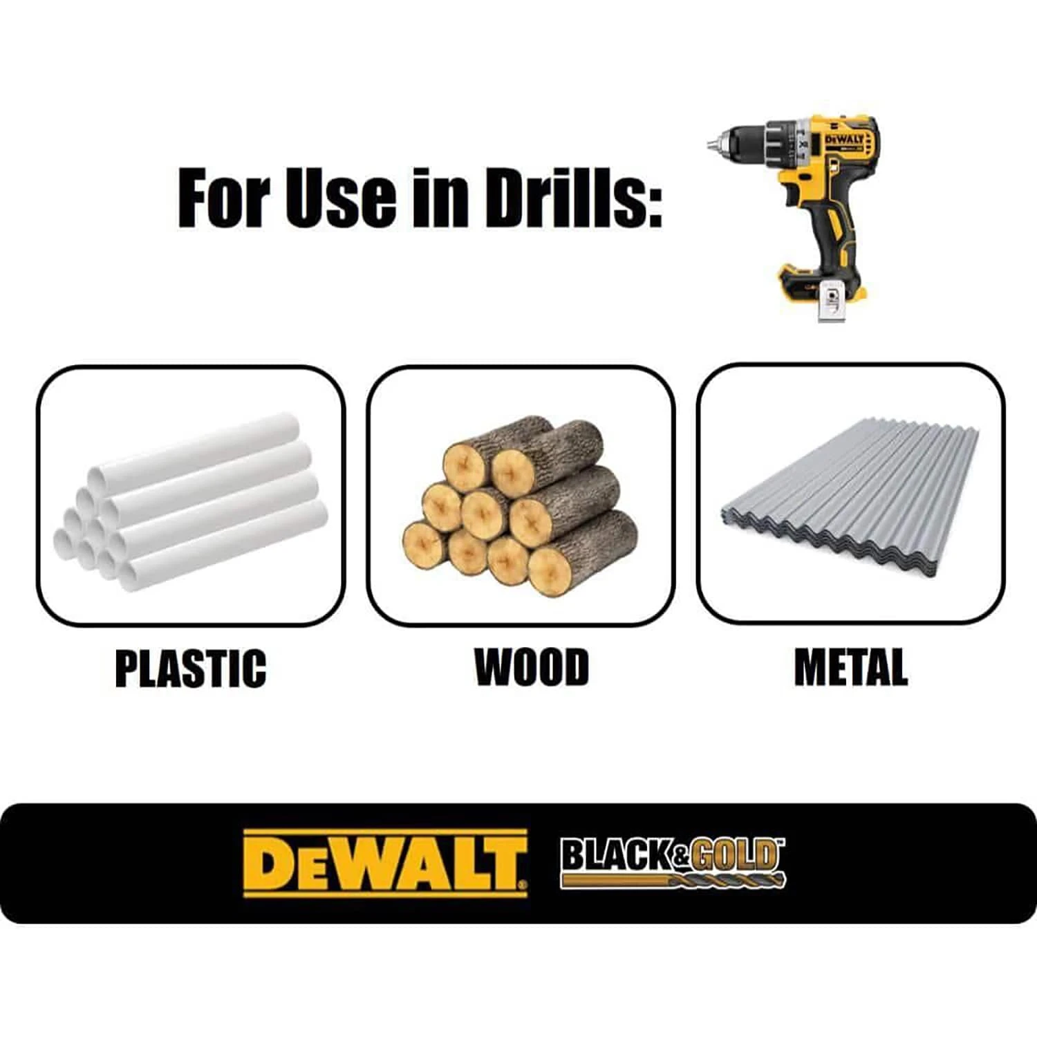 DEWALT 5/8-in X 6-in Black And Gold Coated HSS Silver Deming Twist Drill Bit 2 DEWALT 5/8-in X 6-in Black And Gold Coated HSS Silver Deming Twist Drill Bit - Image 2