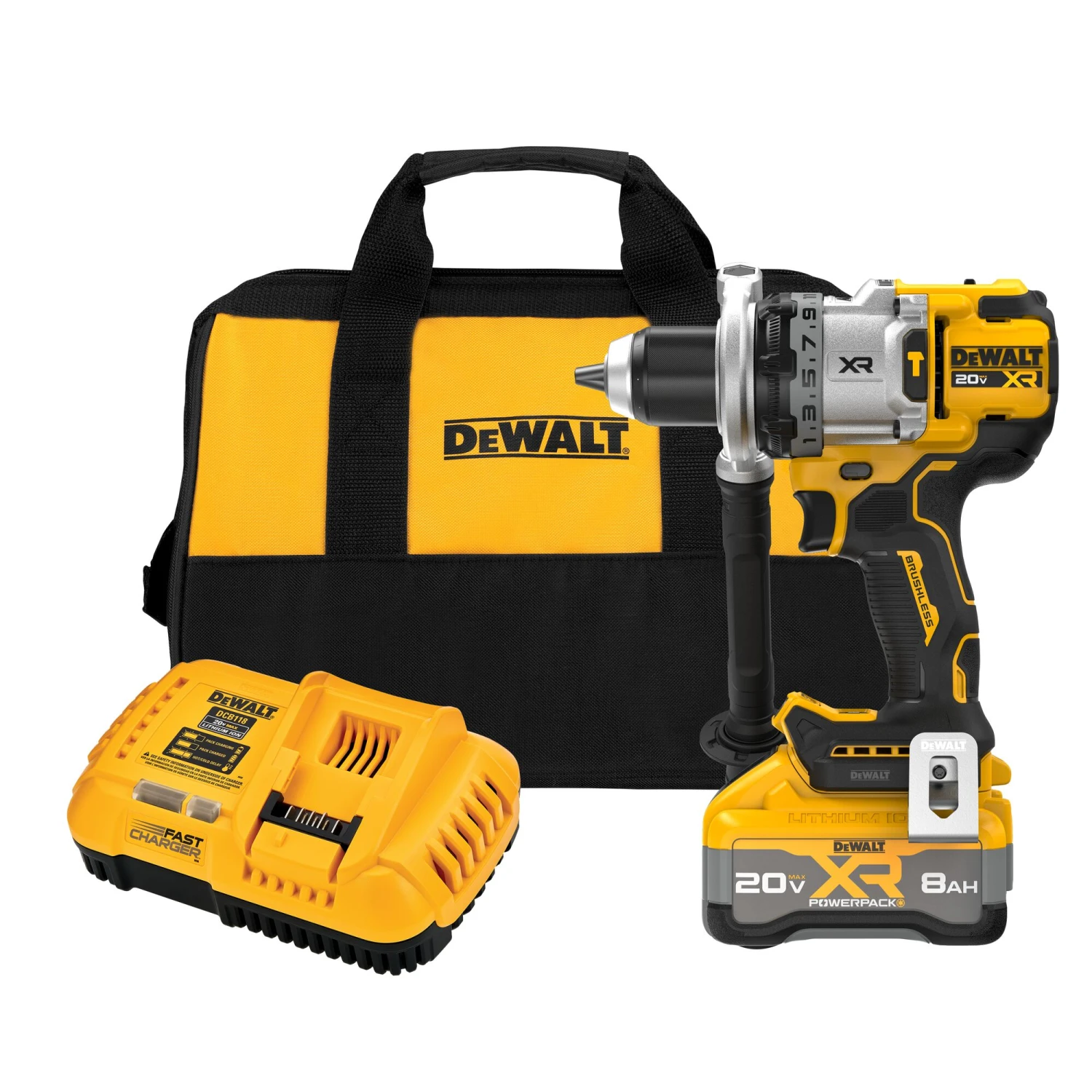 DEWALT XR 1/2-in 20-volt Max Variable Speed Brushless Cordless Hammer Drill ( 1 -Batteries And Charger Included ) 1 DEWALT XR 1/2-in 20-volt Max Variable Speed Brushless Cordless Hammer Drill ( 1 -Batteries And Charger Included )