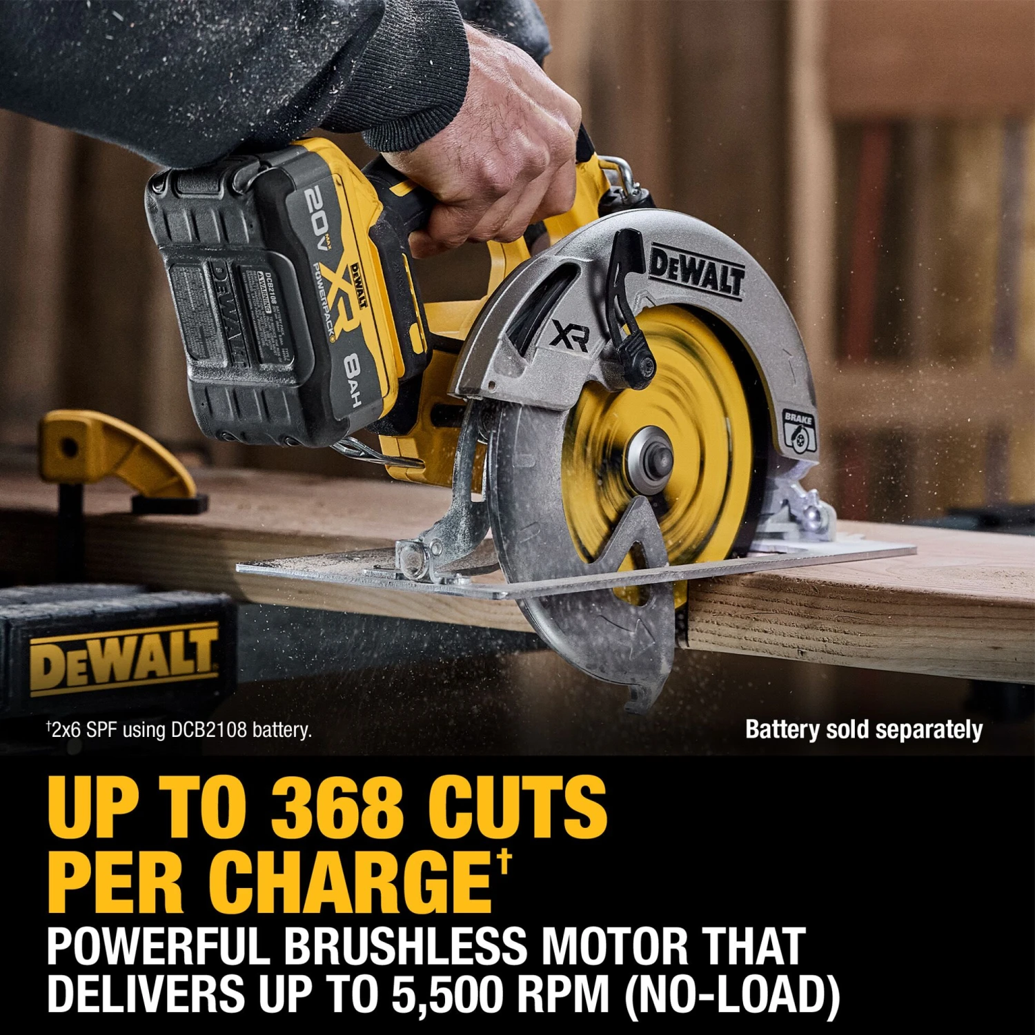 DEWALT XR 20-volt Max 7-1/4-in Brushless Cordless Circular Saw (Battery Not Included And Charger Not Included) 6 DEWALT XR 20-volt Max 7-1/4-in Brushless Cordless Circular Saw (Battery Not Included And Charger Not Included) - Image 6