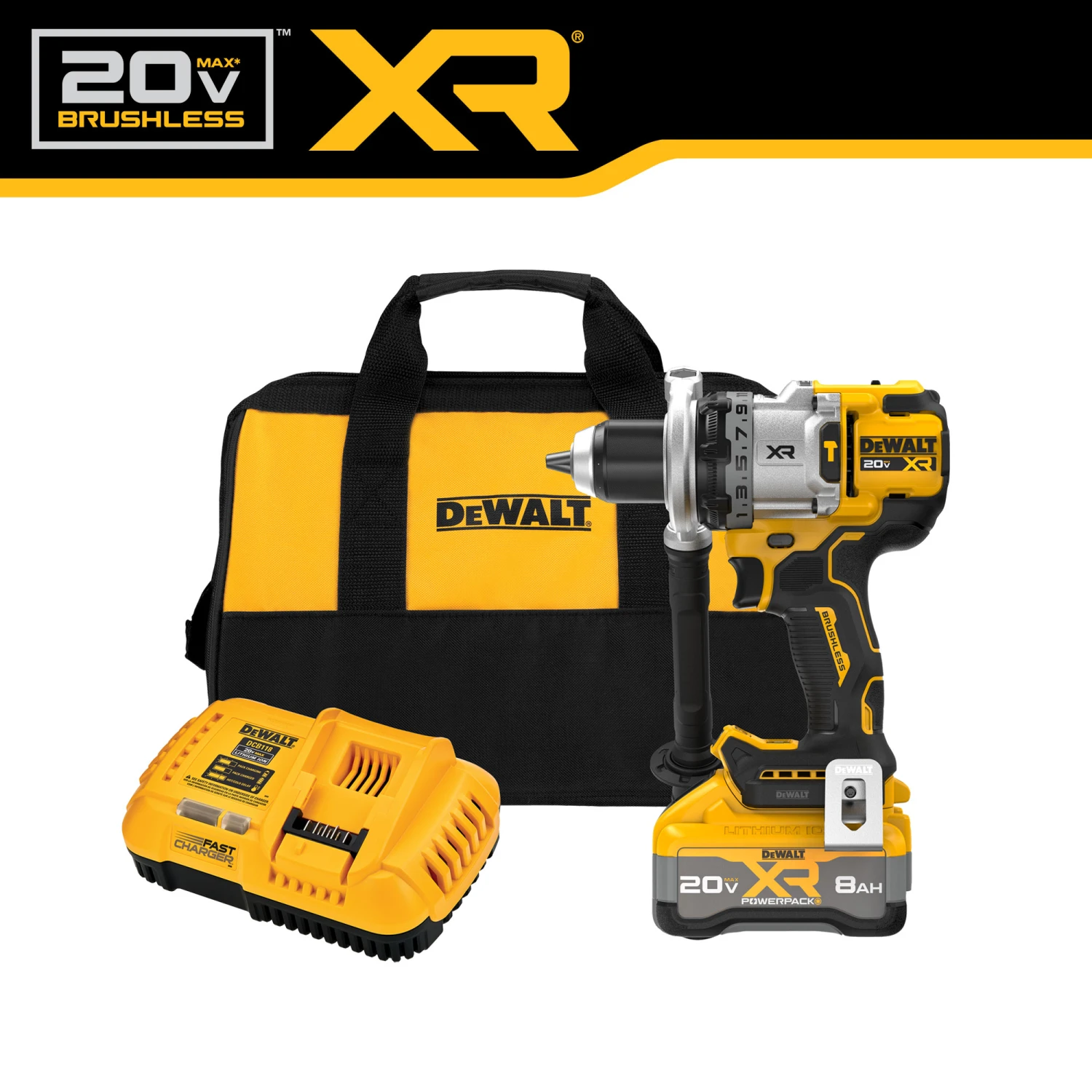 DEWALT XR 1/2-in 20-volt Max Variable Speed Brushless Cordless Hammer Drill ( 1 -Batteries And Charger Included ) 2 DEWALT XR 1/2-in 20-volt Max Variable Speed Brushless Cordless Hammer Drill ( 1 -Batteries And Charger Included ) - Image 2