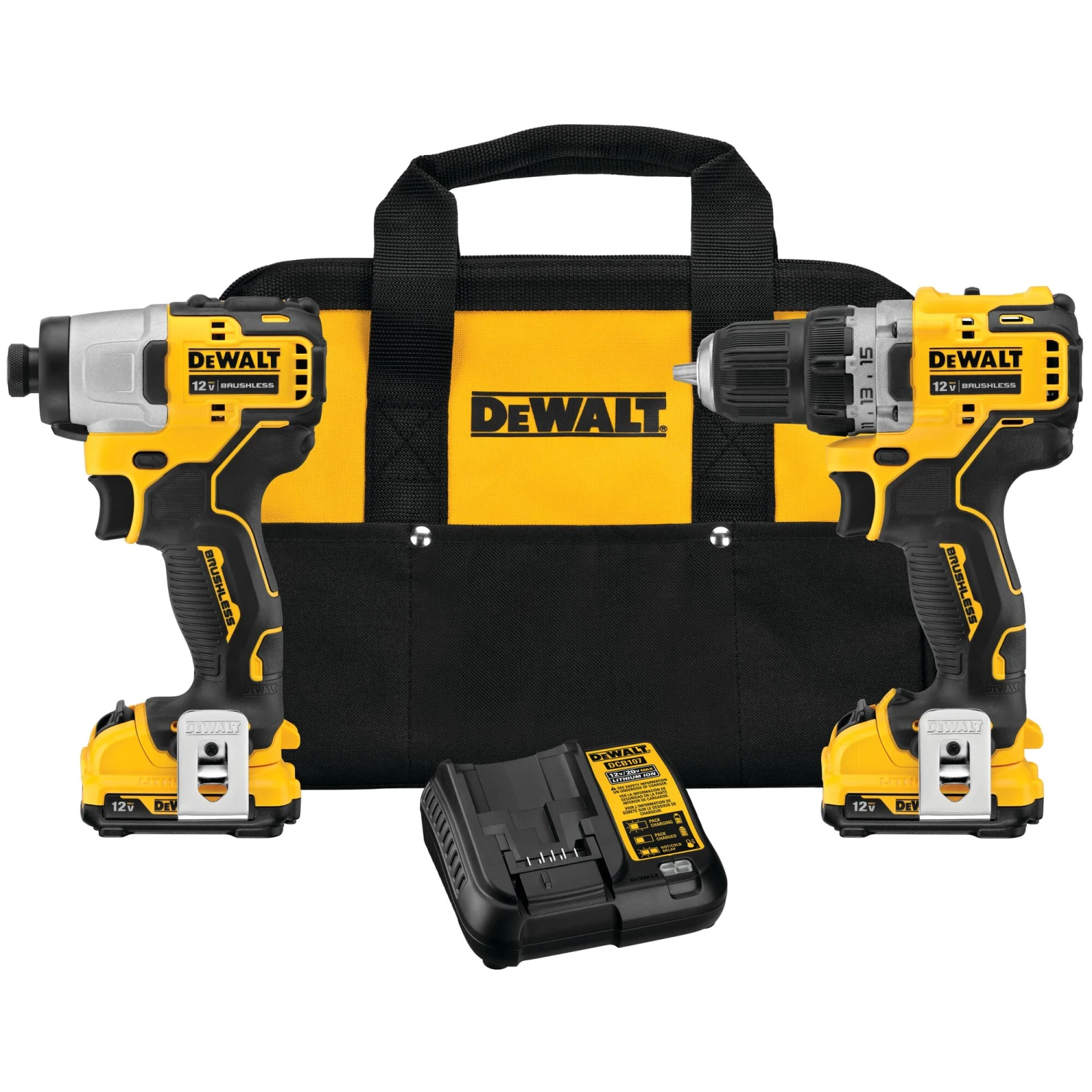 DEWALT XTREME 2-Tool 12V MAX XR Brushless DrilI/Impact Driver With Bag (2-Batteries And Charger Included) 1 DEWALT XTREME 2-Tool 12V MAX XR Brushless DrilI/Impact Driver With Bag (2-Batteries And Charger Included)