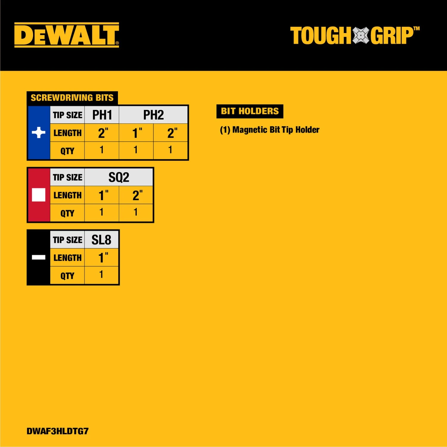 DEWALT TOUGH GRIP 7 -Pack Magnetic Screwdriving Bit Holder Set 2 DEWALT TOUGH GRIP 7 -Pack Magnetic Screwdriving Bit Holder Set - Image 2