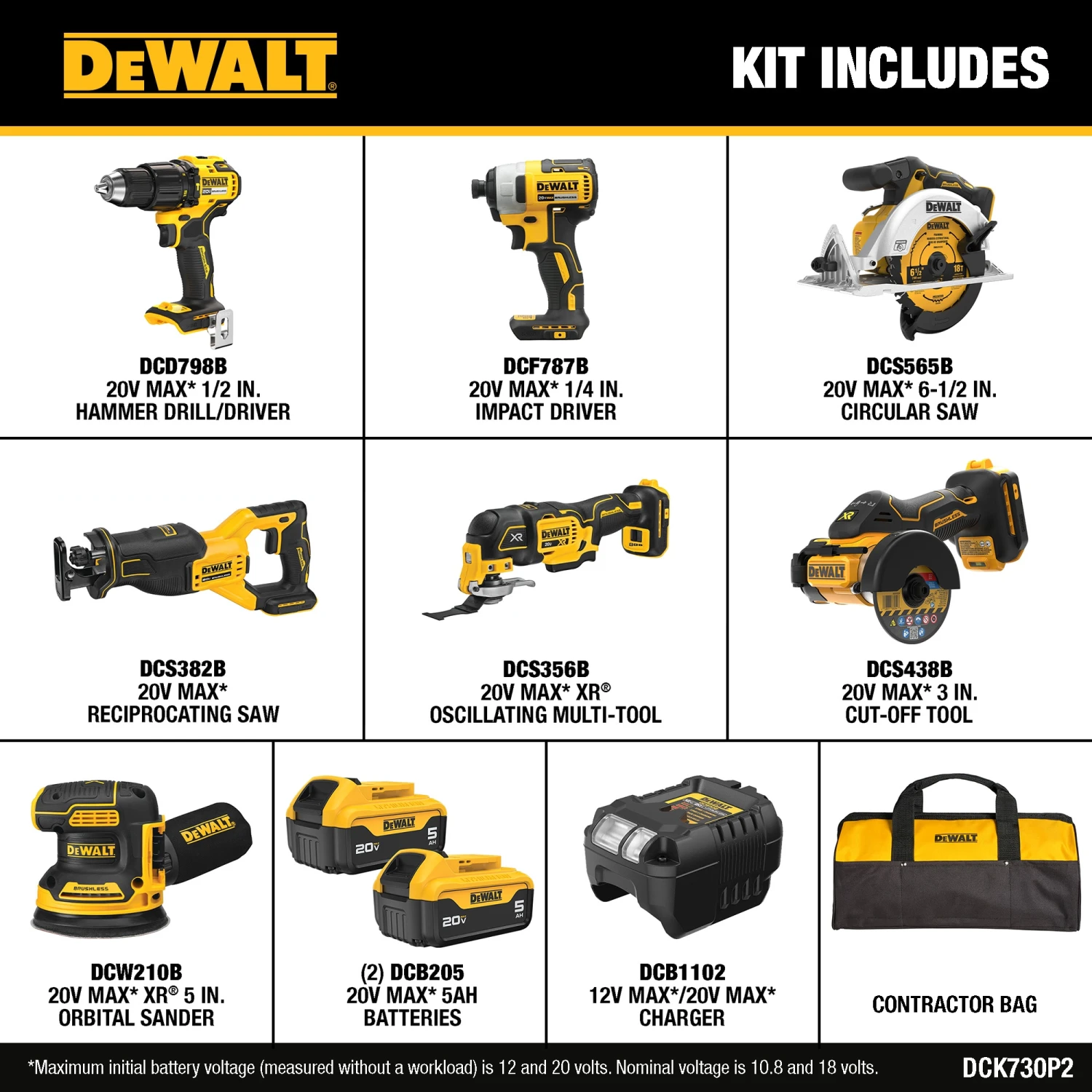 DEWALT 20V MAX 7-TOOL COMBO KIT 2 DEWALT 20V MAX 7-TOOL COMBO KIT -DeWALT 68975505