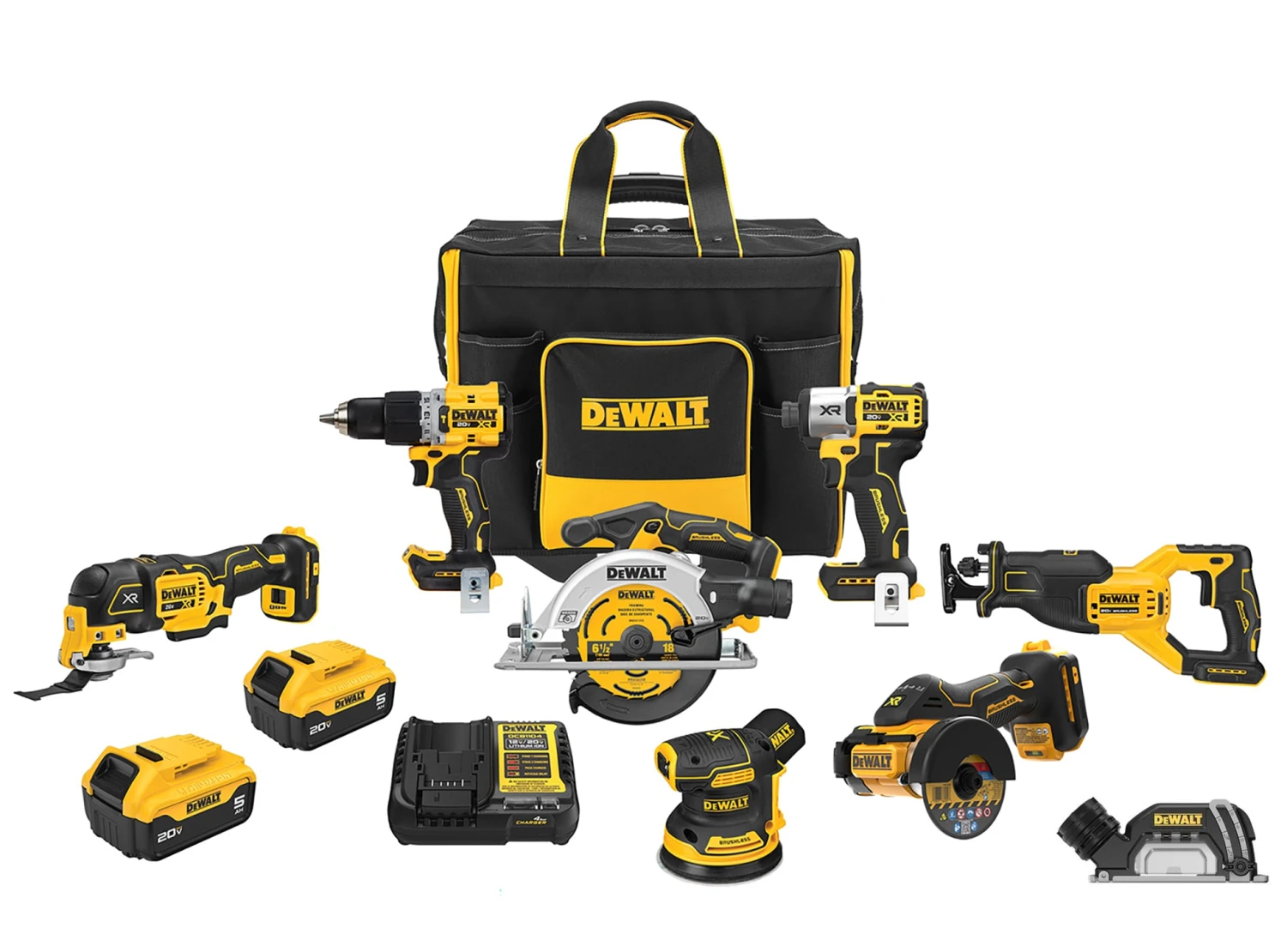 DEWALT 20-volt Max 7-Tool Brushless Power Tool Combo Kit With Soft Case (2-Batteries Included And Charger Included) 1 DEWALT 20-volt Max 7-Tool Brushless Power Tool Combo Kit With Soft Case (2-Batteries Included And Charger Included)