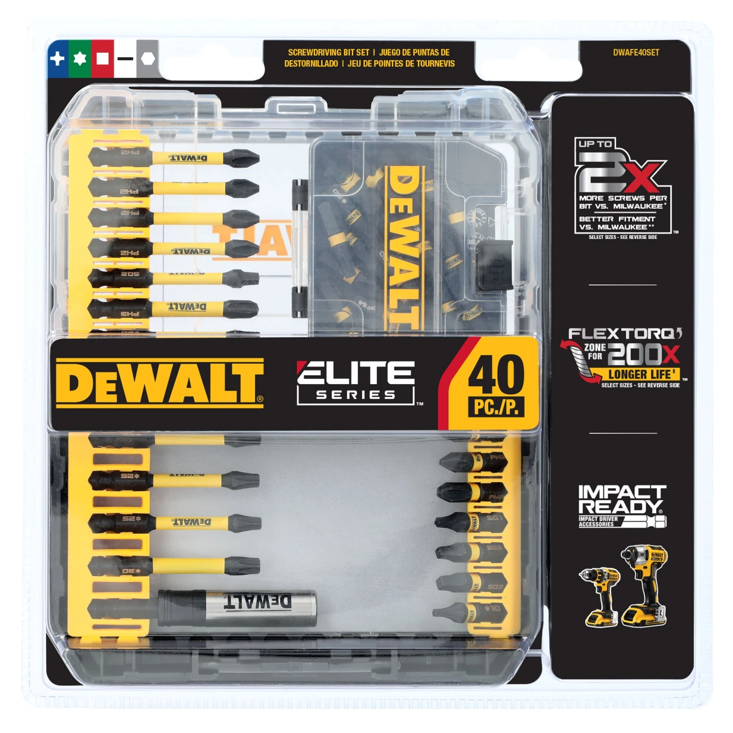 DEWALT ELITE SERIES 1/4-in X Impact Driver Bit Set 40 -Piece 2 DEWALT ELITE SERIES 1/4-in X Impact Driver Bit Set 40 -Piece - Image 2