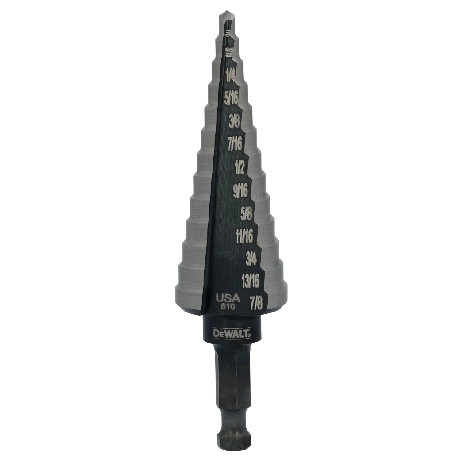 DEWALT 1/4-in 13 -Step Drill Bit ( 3/16-in To 7/8-in ) 1 DEWALT 1/4-in 13 -Step Drill Bit ( 3/16-in To 7/8-in )