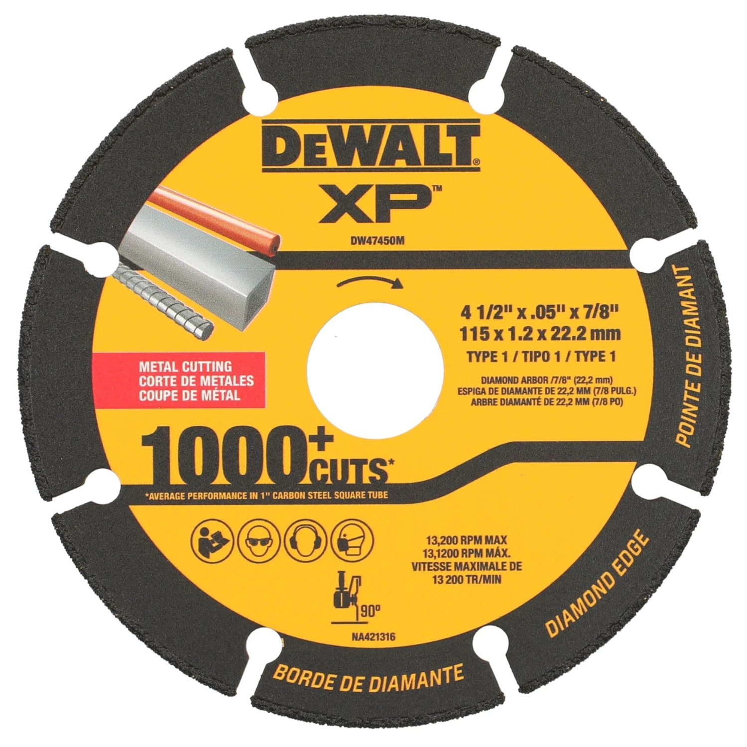 DEWALT XP 4-1/2-in Dry Segmented Rim Diamond Saw Blade 1 DEWALT XP 4-1/2-in Dry Segmented Rim Diamond Saw Blade