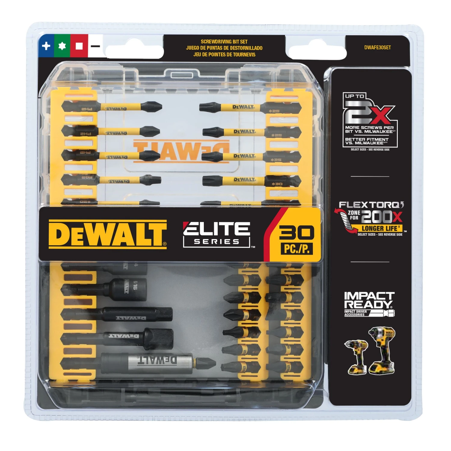 DEWALT ELITE SERIES 1/4-in X Impact Driver Bit Set 30 -Piece 1 DEWALT ELITE SERIES 1/4-in X Impact Driver Bit Set 30 -Piece