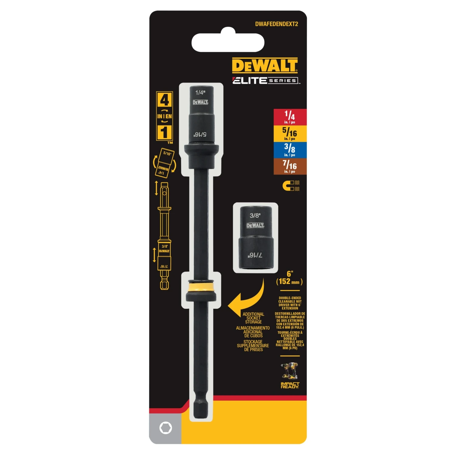 DEWALT ELITE SERIES 4-IN-1 1/4-in X 6-in Nutsetter Impact Driver Bit Set 1 DEWALT ELITE SERIES 4-IN-1 1/4-in X 6-in Nutsetter Impact Driver Bit Set