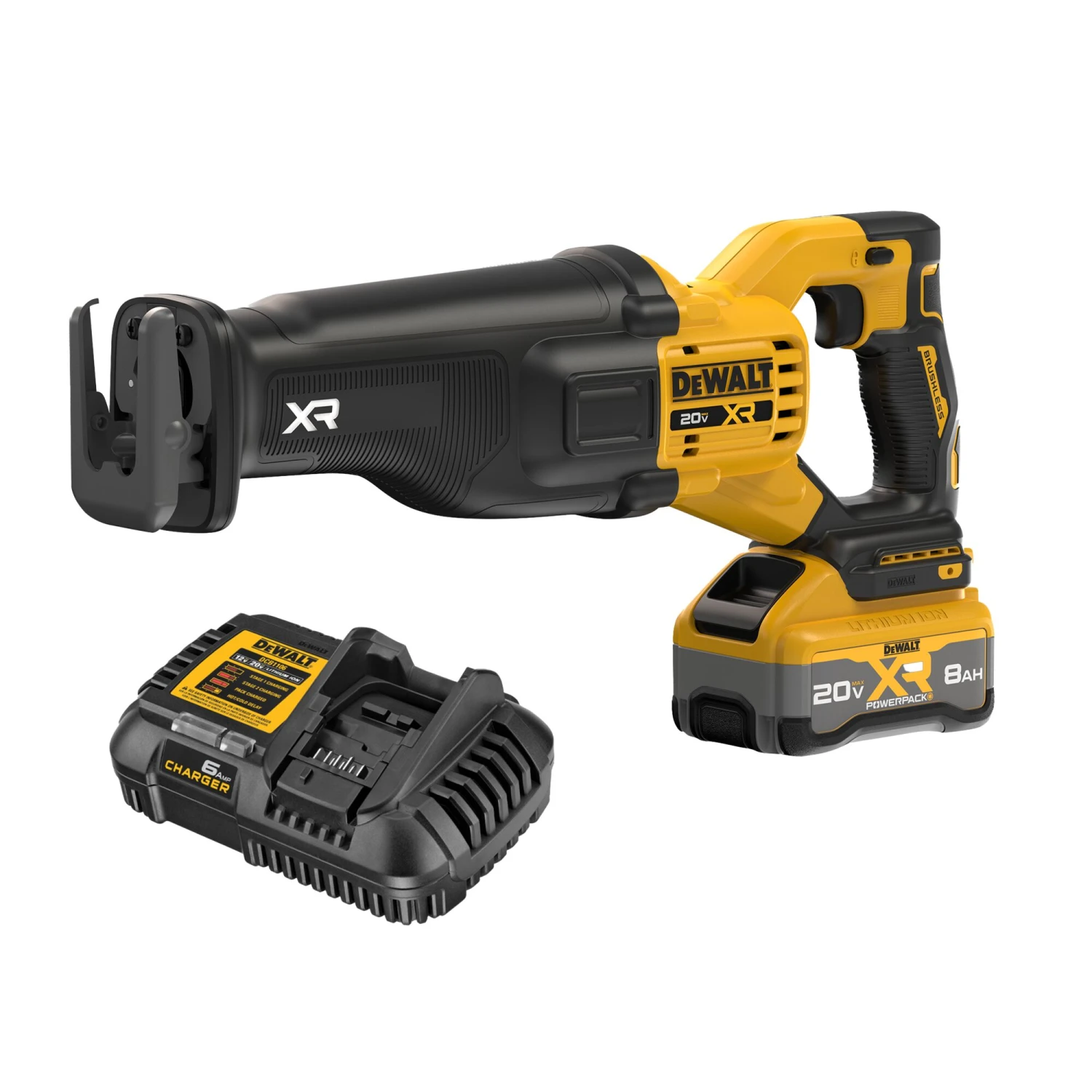 DEWALT XR 20-volt Max Variable Speed Brushless Cordless Reciprocating Saw ( Battery Included And Charger Included ) 1 DEWALT XR 20-volt Max Variable Speed Brushless Cordless Reciprocating Saw ( Battery Included And Charger Included )
